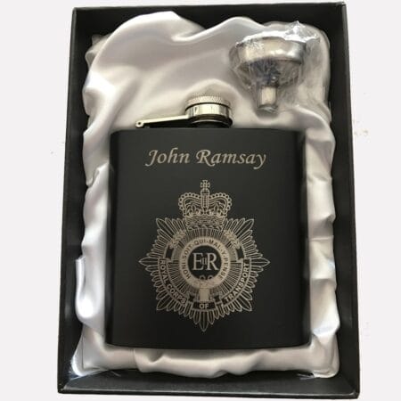 Clutter Boxes 6oz Black Hip Flask