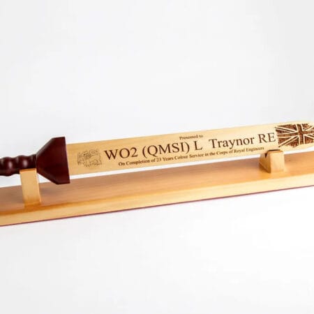 Personalised Wooden Rudis Complete With Stand