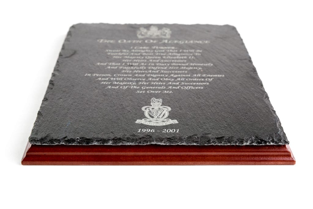 Oath of Allegiance Slate Presentation Piece - Wood Mounted - Image 3