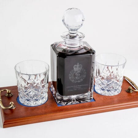 Crystal Glass Decanter Set with Tray