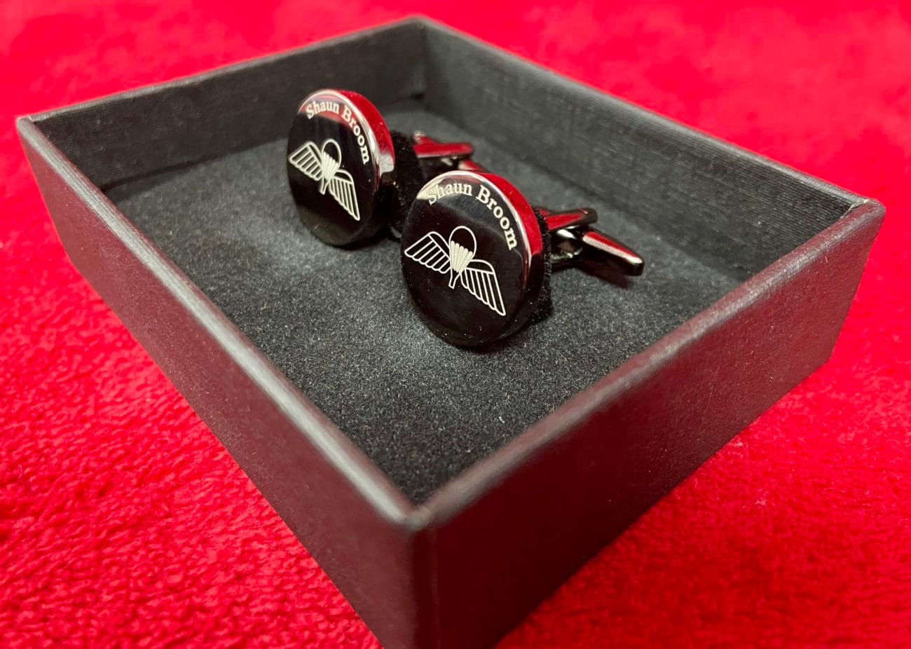 Cap Badge Engraved Personalised Cufflinks - Image 3