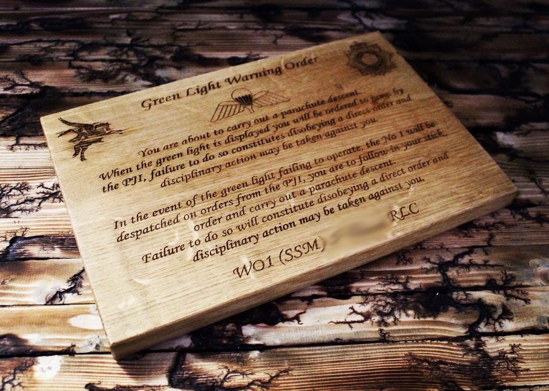 Solid Oak Personalised Green Light Warning Order - Image 2