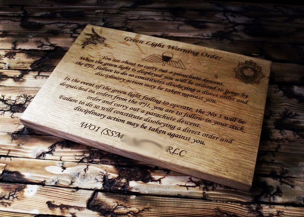 Solid Oak Personalised Green Light Warning Order - Image 3