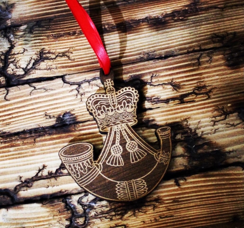 Wooden Cap Badge Christmas Decorations - Image 3