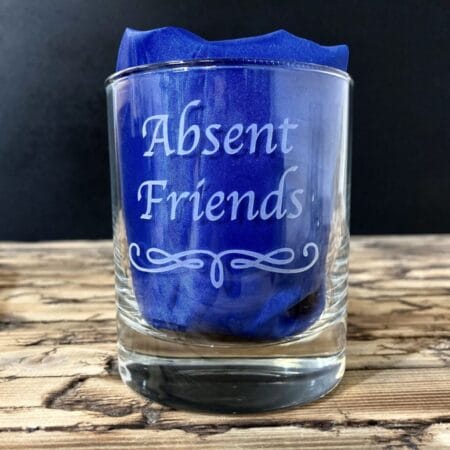 Absent Friends Whiskey Glass NOT Crystal Cut