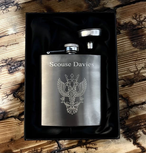 Personalised 6oz Gun Metal Hip Flask in Gift Box - Image 3