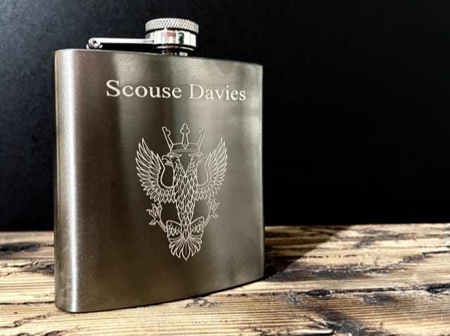 Personalised 6oz Gun Metal Hip Flask in Gift Box - Image 2