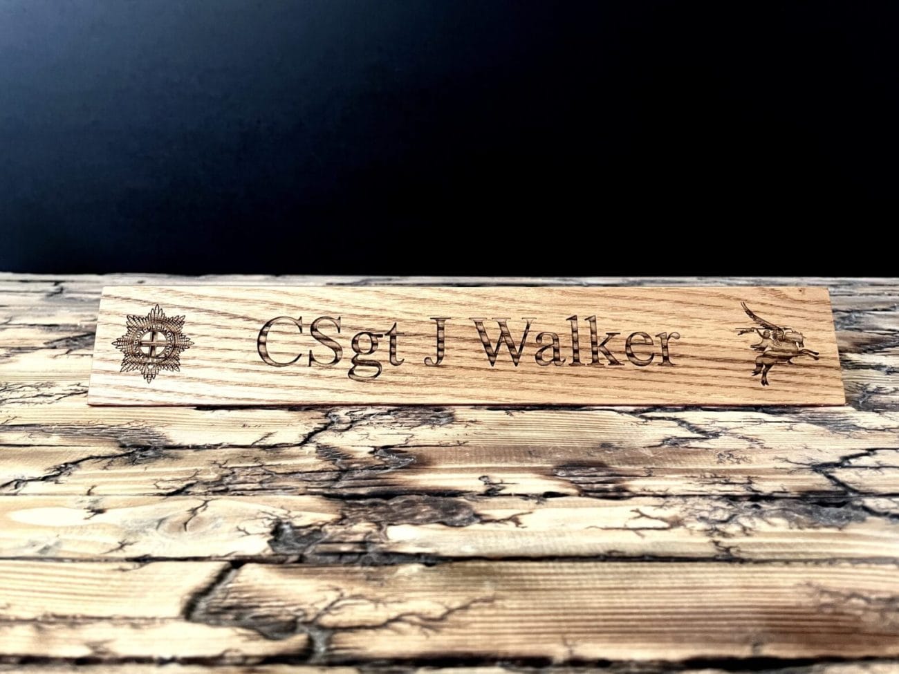 Solid Oak Personalised Desk Toblerone - Image 6