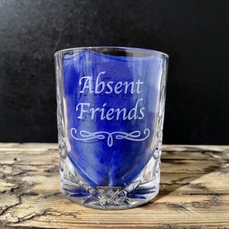 Absent Friends Crystal Cut Whiskey Glass