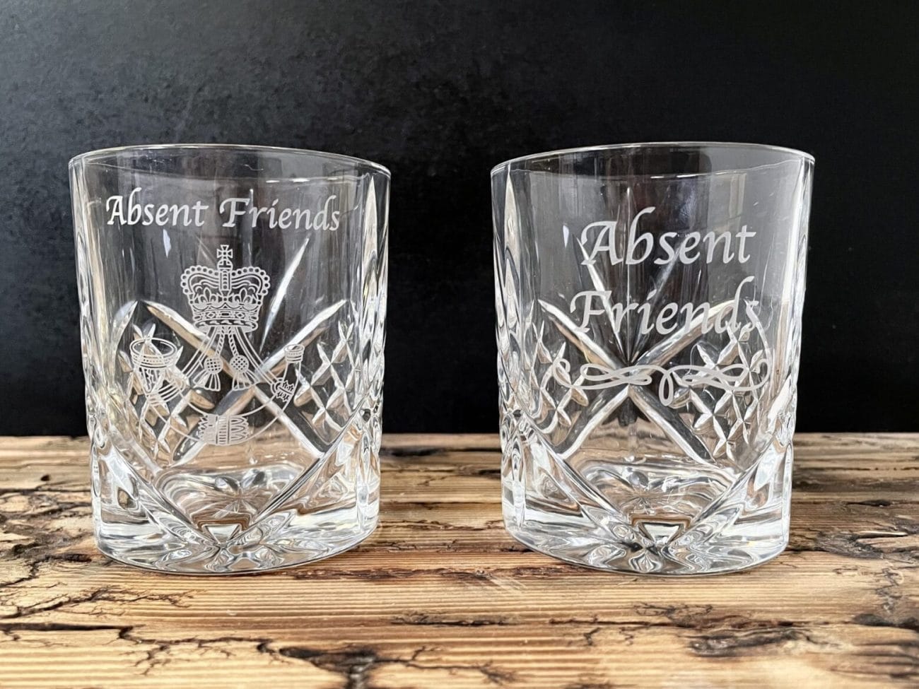 Absent Friends Crystal Cut Whiskey Glass - Image 3