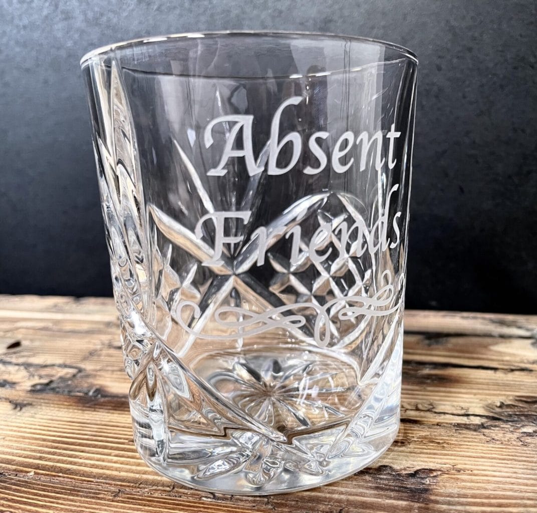 Absent Friends Crystal Cut Whiskey Glass - Image 4
