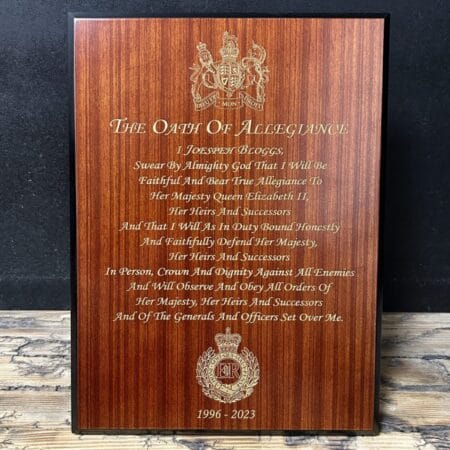 Oath of Allegiance Wooden Presentation Piece