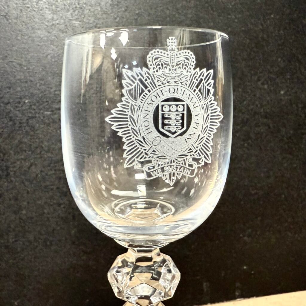RCT & RLC Engraved Cap Badge Port Glasses - Image 5