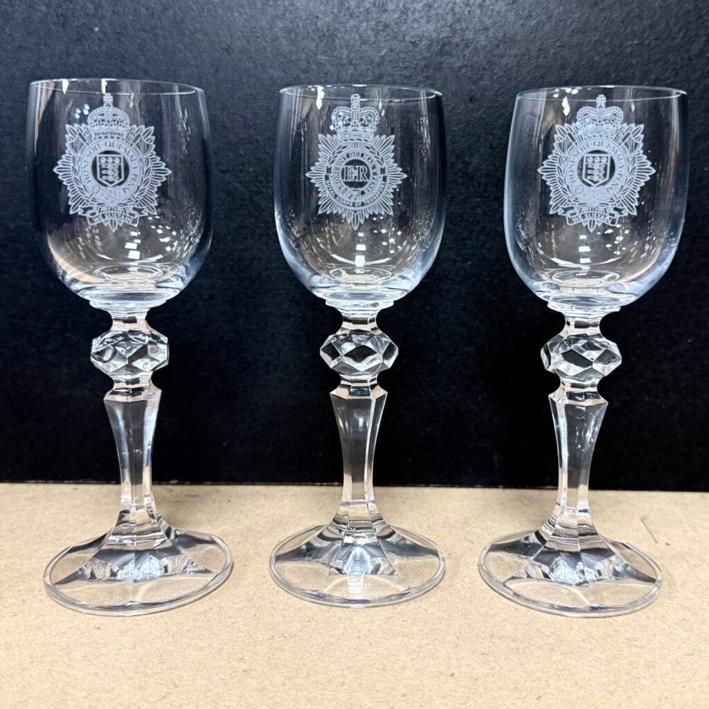 RCT & RLC Engraved Cap Badge Port Glasses - Image 8