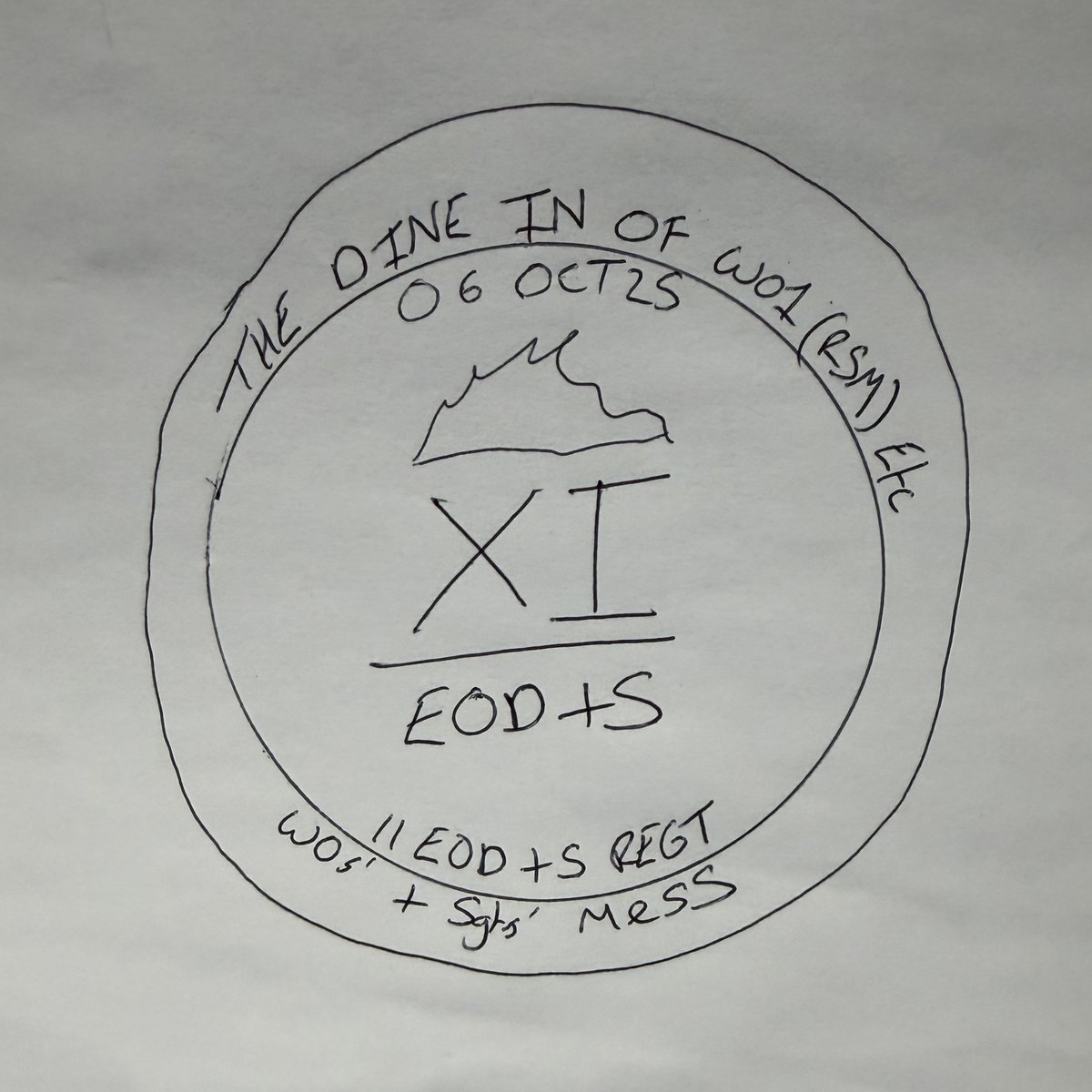 A customer hand-drawn sketch of the coaster design