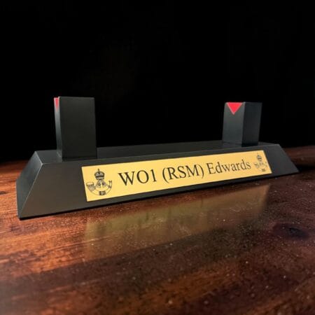 Black Pace Stick Holder/Stand complete with Plaque and Engraving